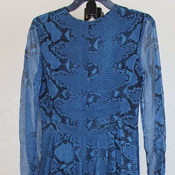NWT Burberry Silk Snake Print Midi Dress | Elegance for Work & Parties - Picture 9 of 14